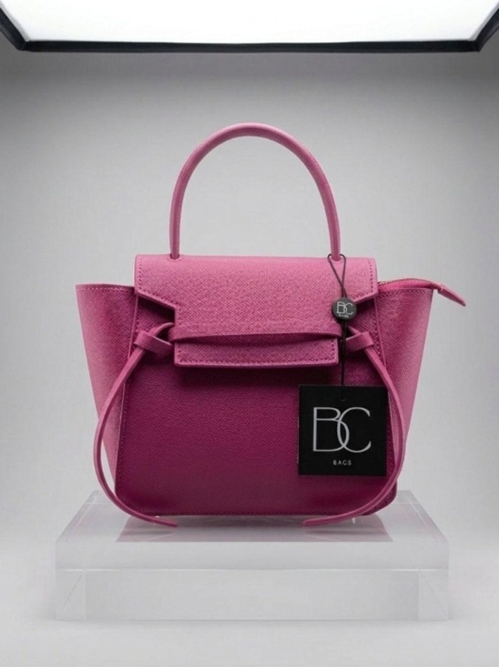 Pink Structured Top-Handle Shoulder Bag